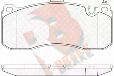 R BRAKE rb1964 -  Комплект тормозных колодок, дисковый тормоз